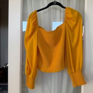 Gianni Bini Blouse in Mustard Yellow Size XL